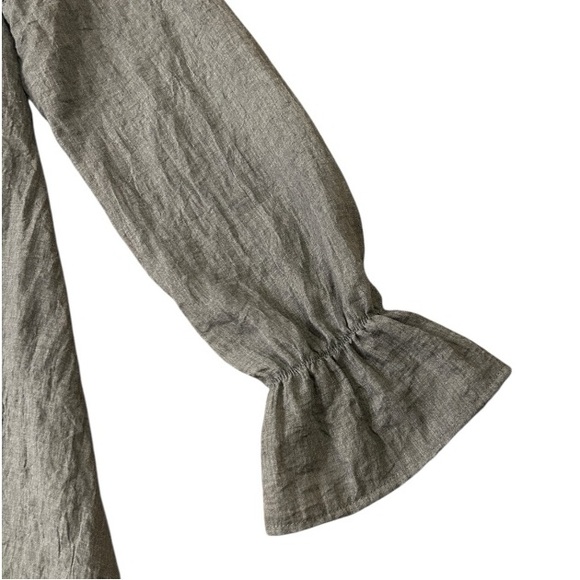 Umgee Women's Bohemian Embroidered Long Sleeve Dress  Olive Size Small - Picture 9 of 9